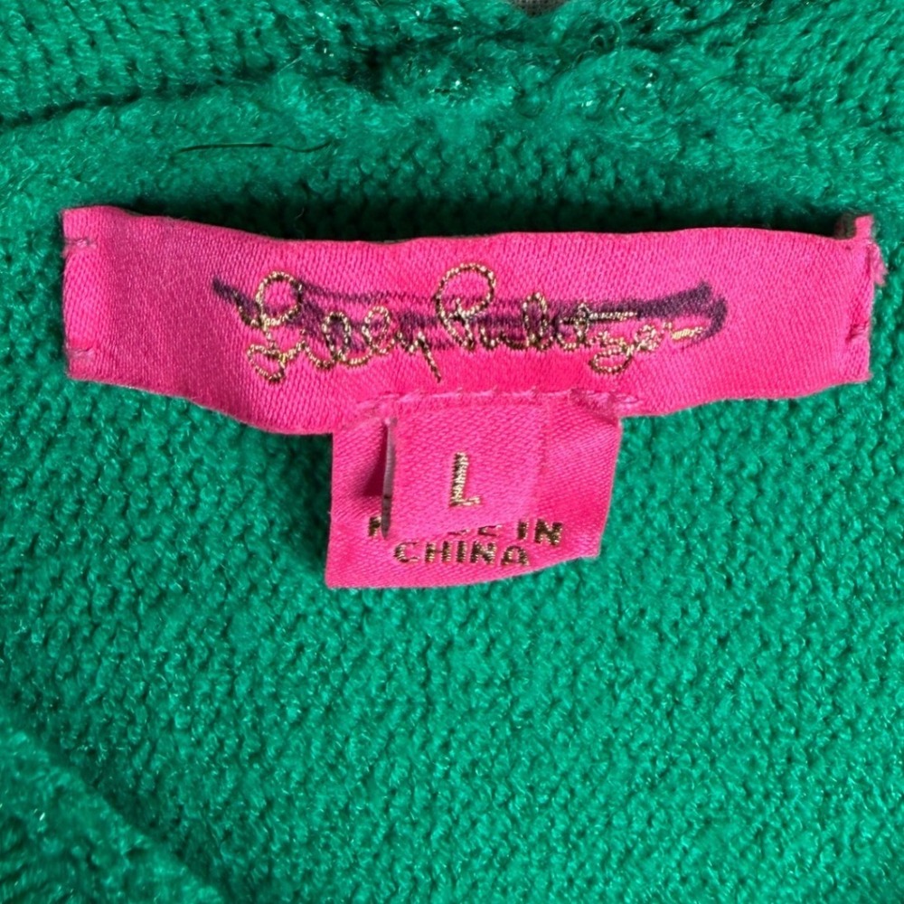 Lilly Pulitzer Stevie Dolman Sleeve V-neck Sweater size Large Green - Picture 2 of 7
